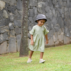 Dress Green White dots-27582