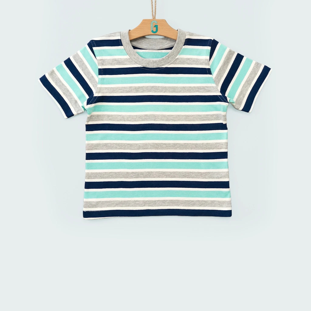 Crewneck Stripes Whie,Green,Navy,Ash-27929