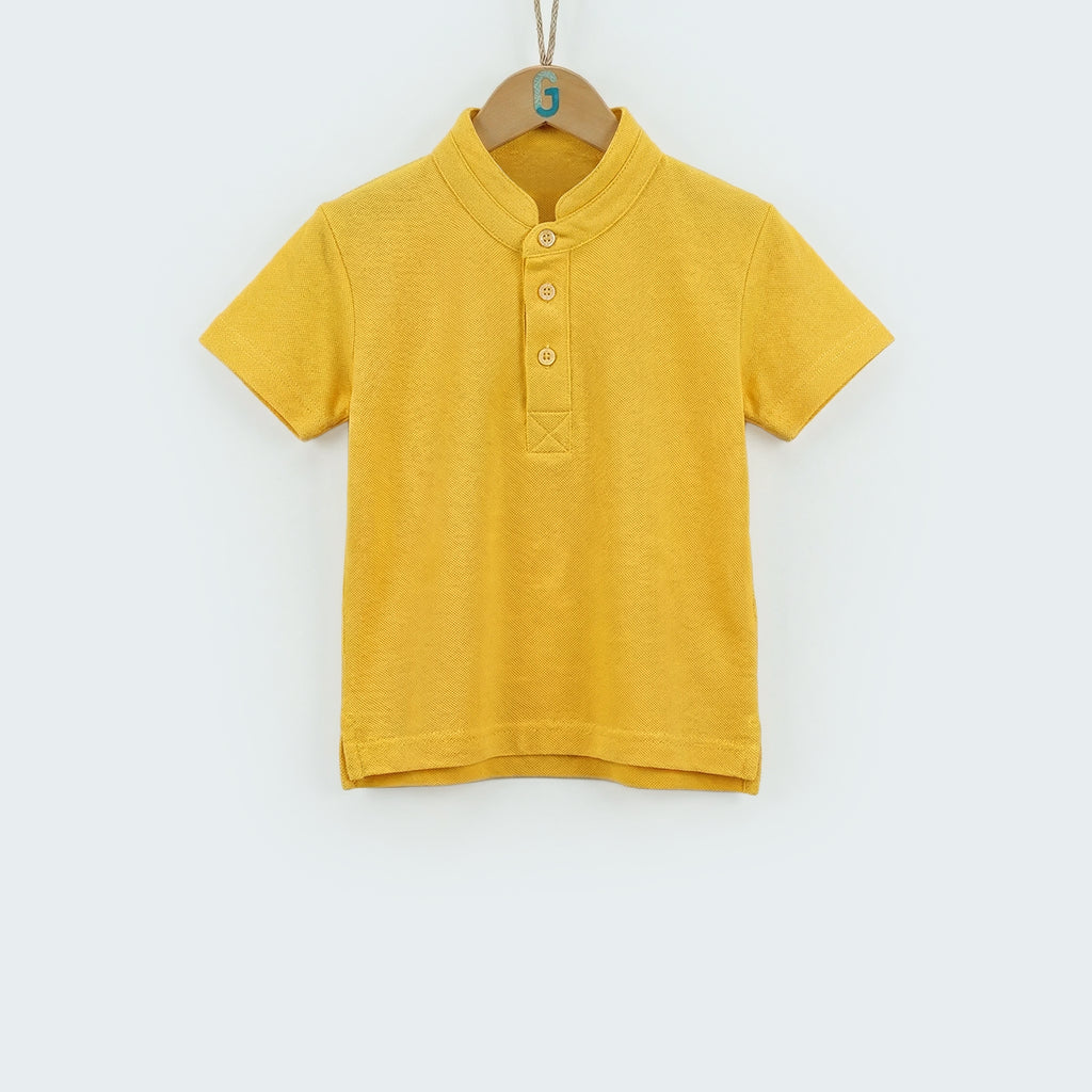 T.Shirt Chineese collar Mustard-27994