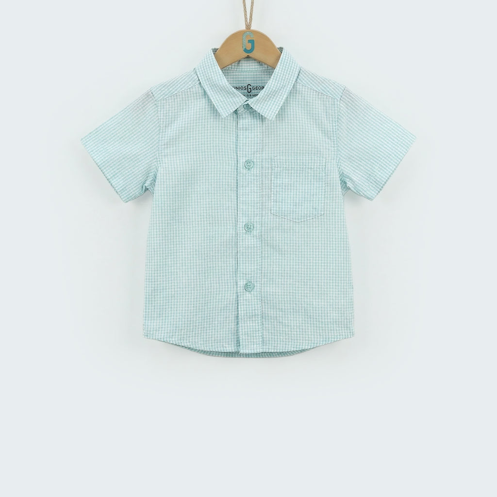 Shirt green mini check-28004
