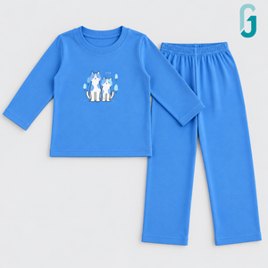 Pijama Light Blue Cats My Dad My Hero Long Sleeves - 28261