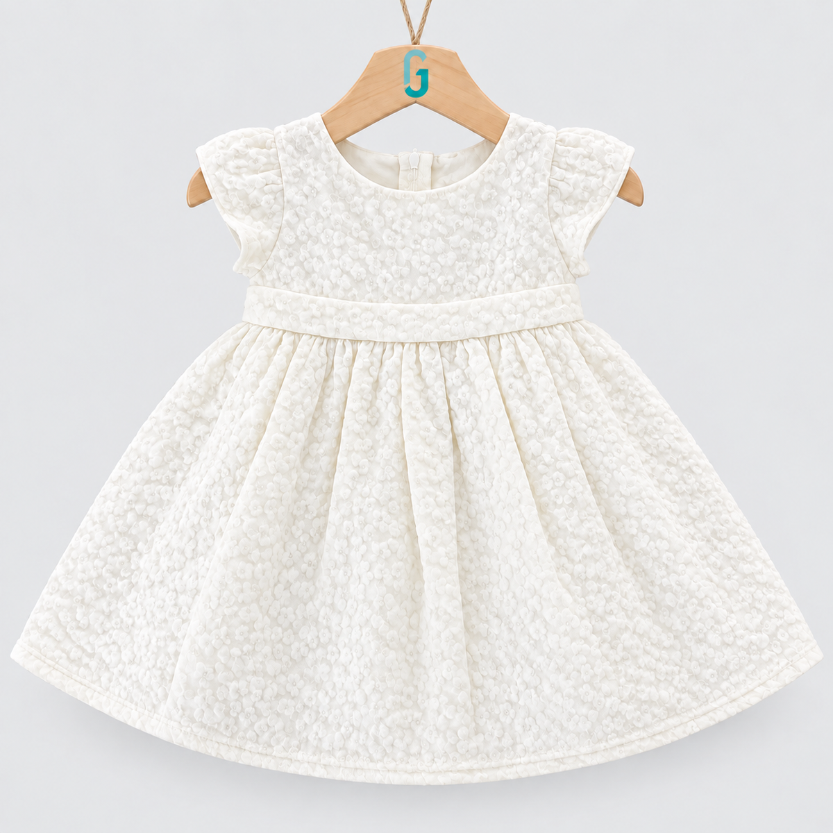 Dress Cream Embossed Flowers - 28219