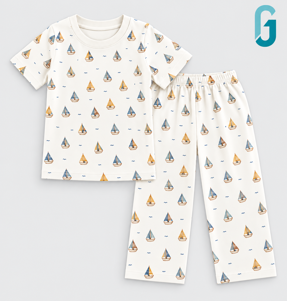 Pijama Off White Sails Printed - 27964