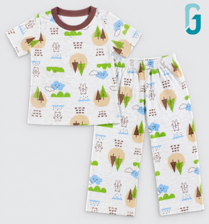 Pijama Grey Forest Theme Printed - 27951