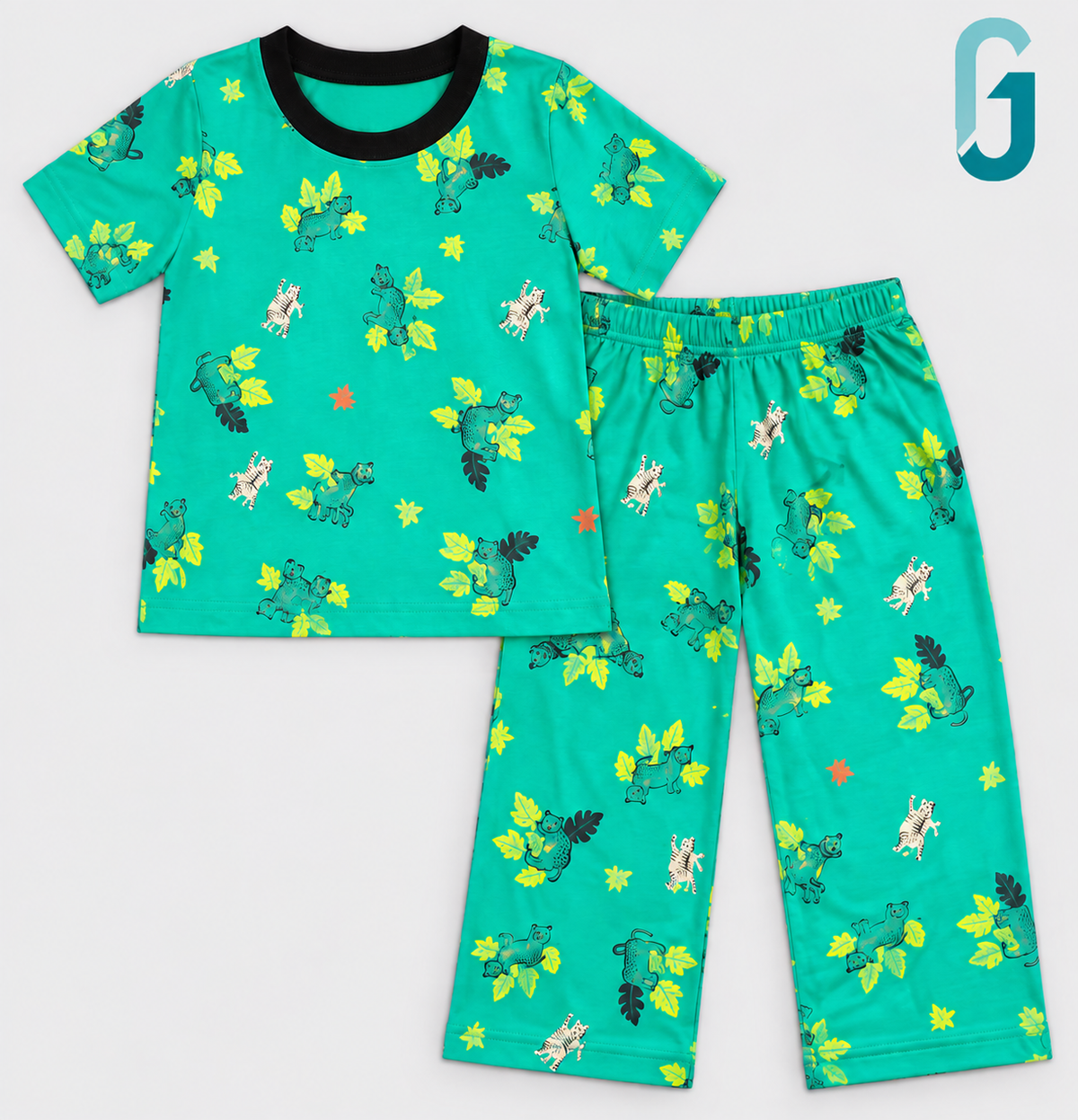 Pijama Green Tigers Printed - 28022