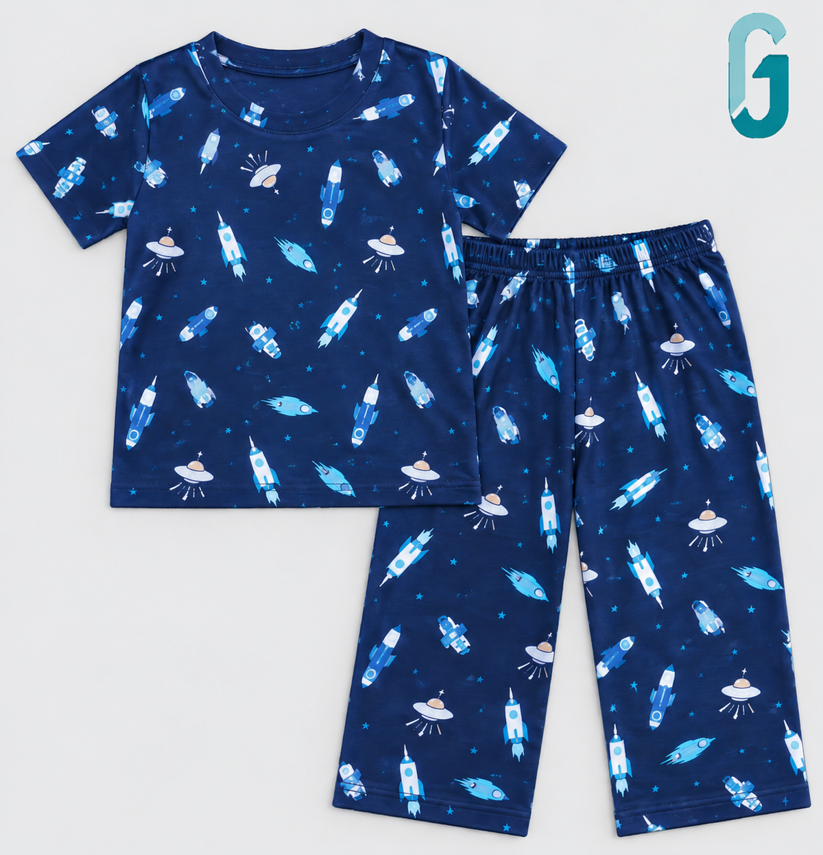 Pijama Navy Blue Air Crafts Printed - 27912