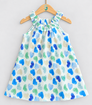 Dress Strappy Hearts Printed  - 27814