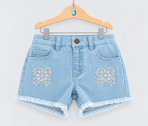 Girls Short Denim Light Blue - 28241