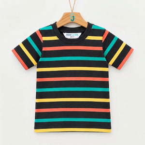Crewneck - Stripes - Black / Orange / Yellow / Green - 28056