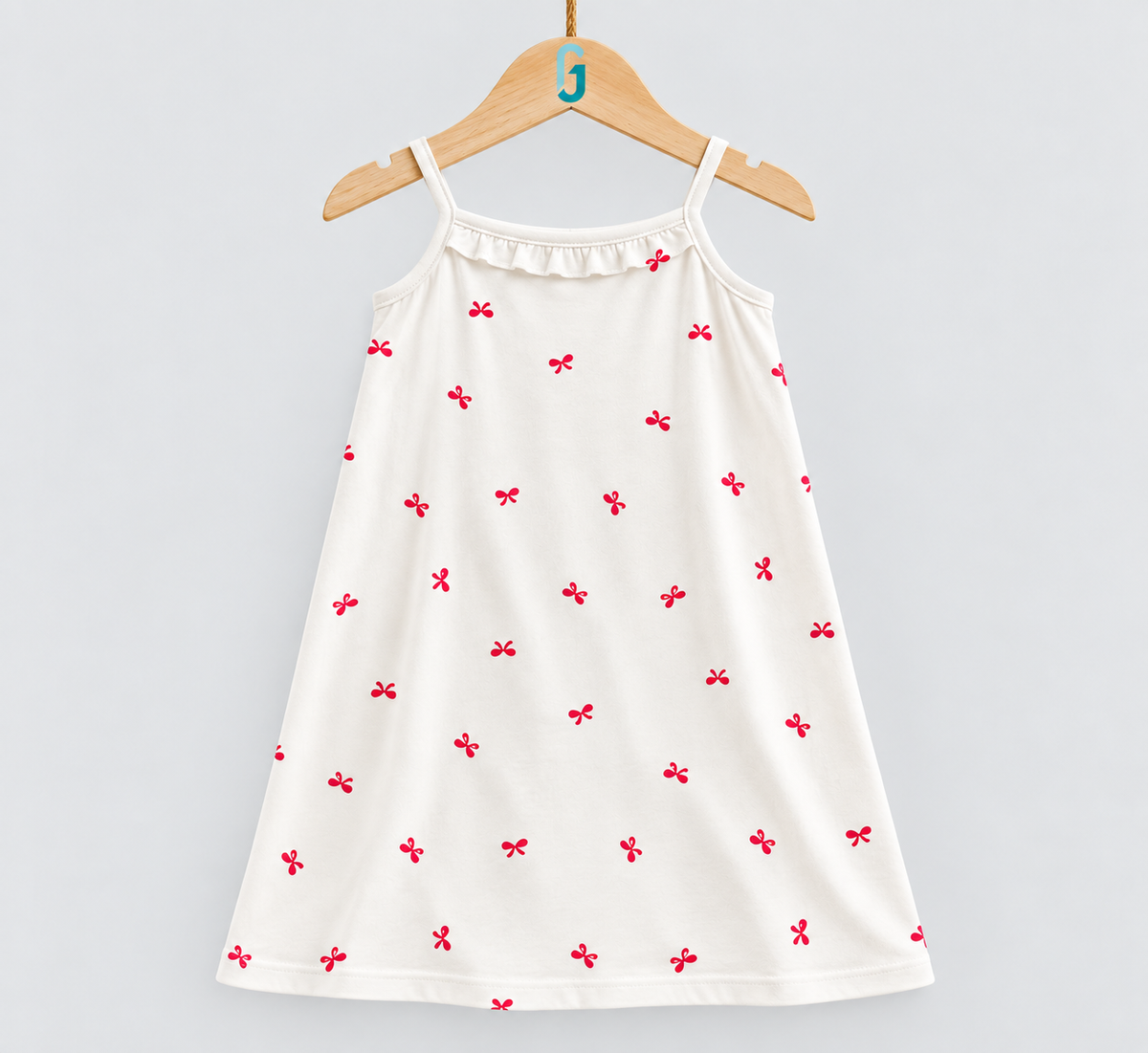 Night Dress Ivory Bow Printed - 28259