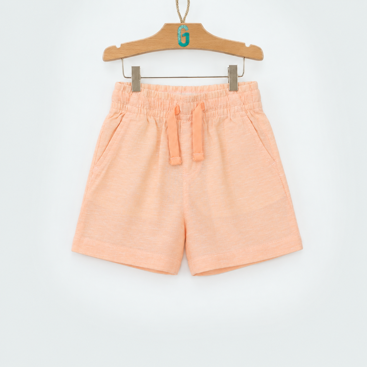 Short Linen Salmon Pink-28116