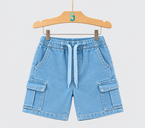 Short Denim Light Blue Cargo Pockets - 27852