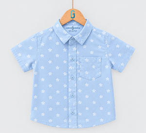 Shirt Light Blue Printed  Short Sleeves - 28244