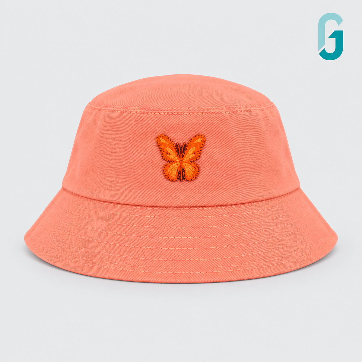 Bucket Hat Light Orange Butterfly - 28163