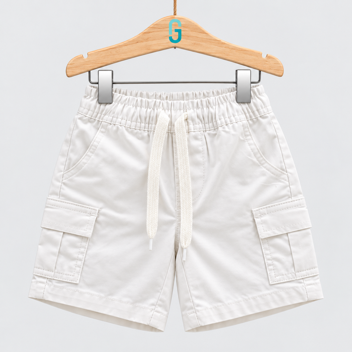 Short Twill Double Pockets White - 28221
