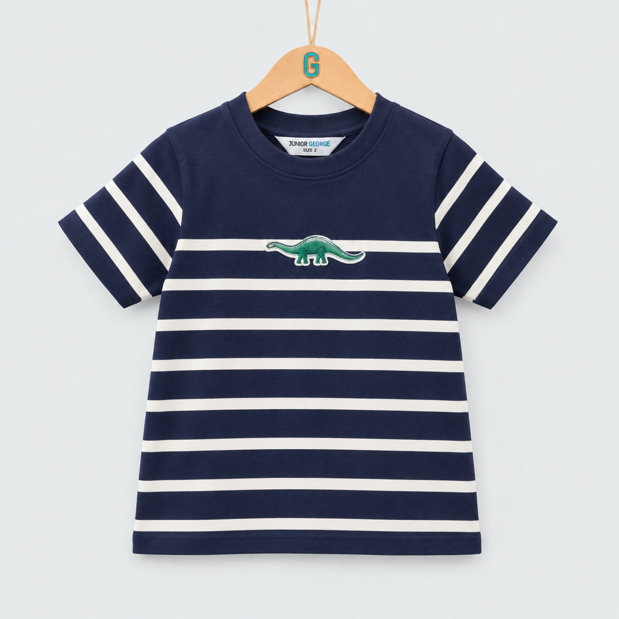 Crewneck - Stripes Dinosaur - Navy Blue / White