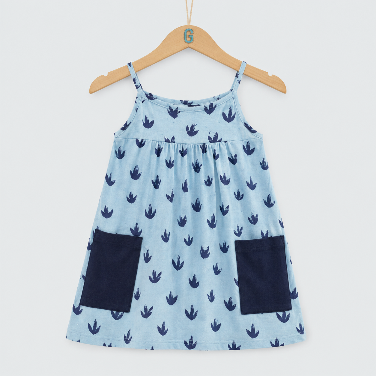 Dress - Tulip Flowers Printed - Blue