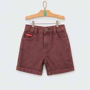Short - Denim - Maroon