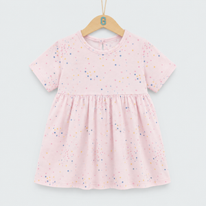 Dress - Stars Printed - Pink