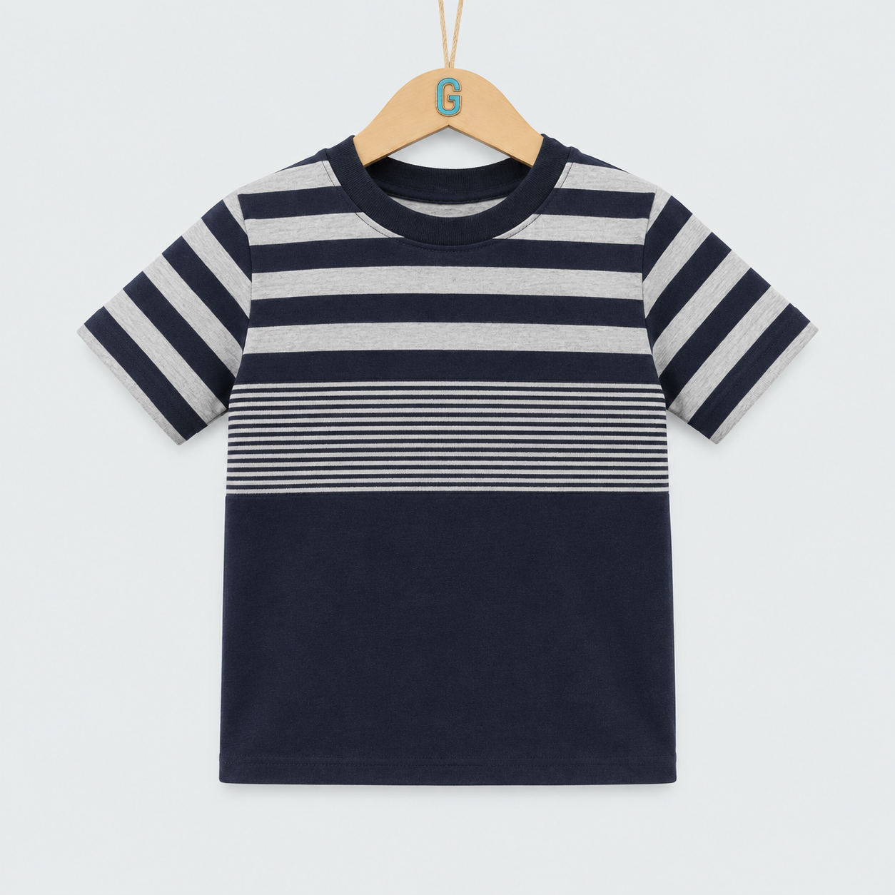 Crewneck - Stripes - Navy Blue/Light Blue