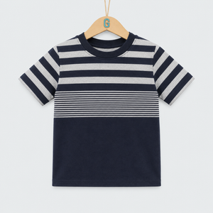Crewneck - Stripes - Navy Blue/Light Blue