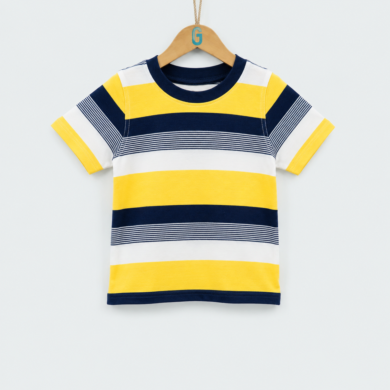 Crewneck Stripes Yellow Navy Blue And White - 27753