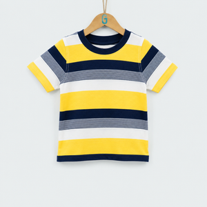 Crewneck Stripes Yellow Navy Blue And White - 27753