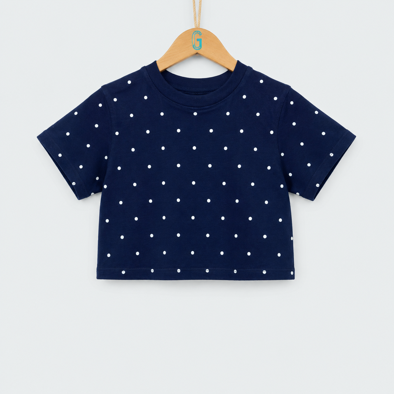 Girls Top Navy With White Dots