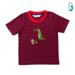 Crew Neck Stripes Red/Navy Blue. Crocodile
