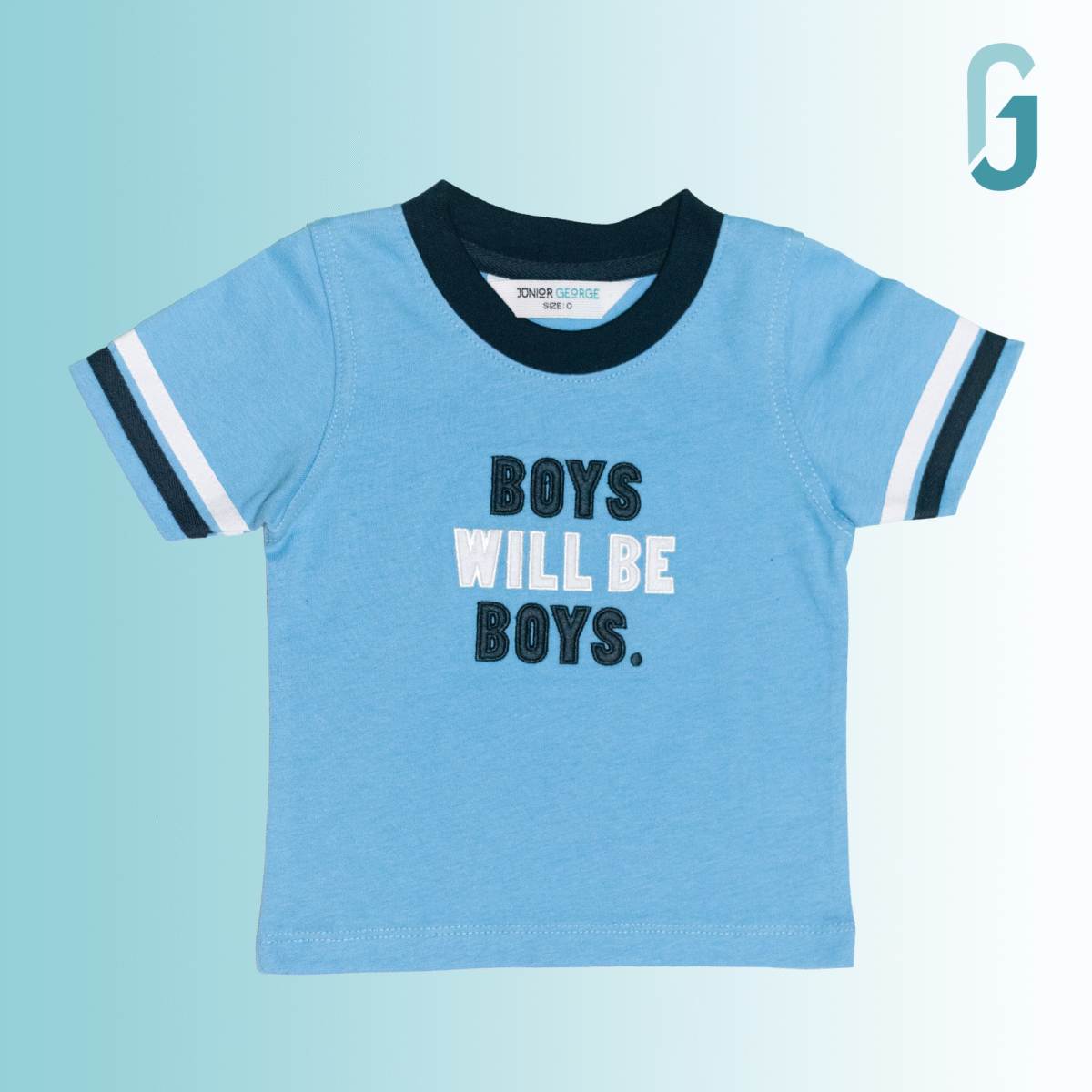 Crew Neck Light Blue Boys Will Be Boys - Image 1