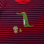 Crew Neck Stripes Red/Navy Blue. Crocodile - Image 2