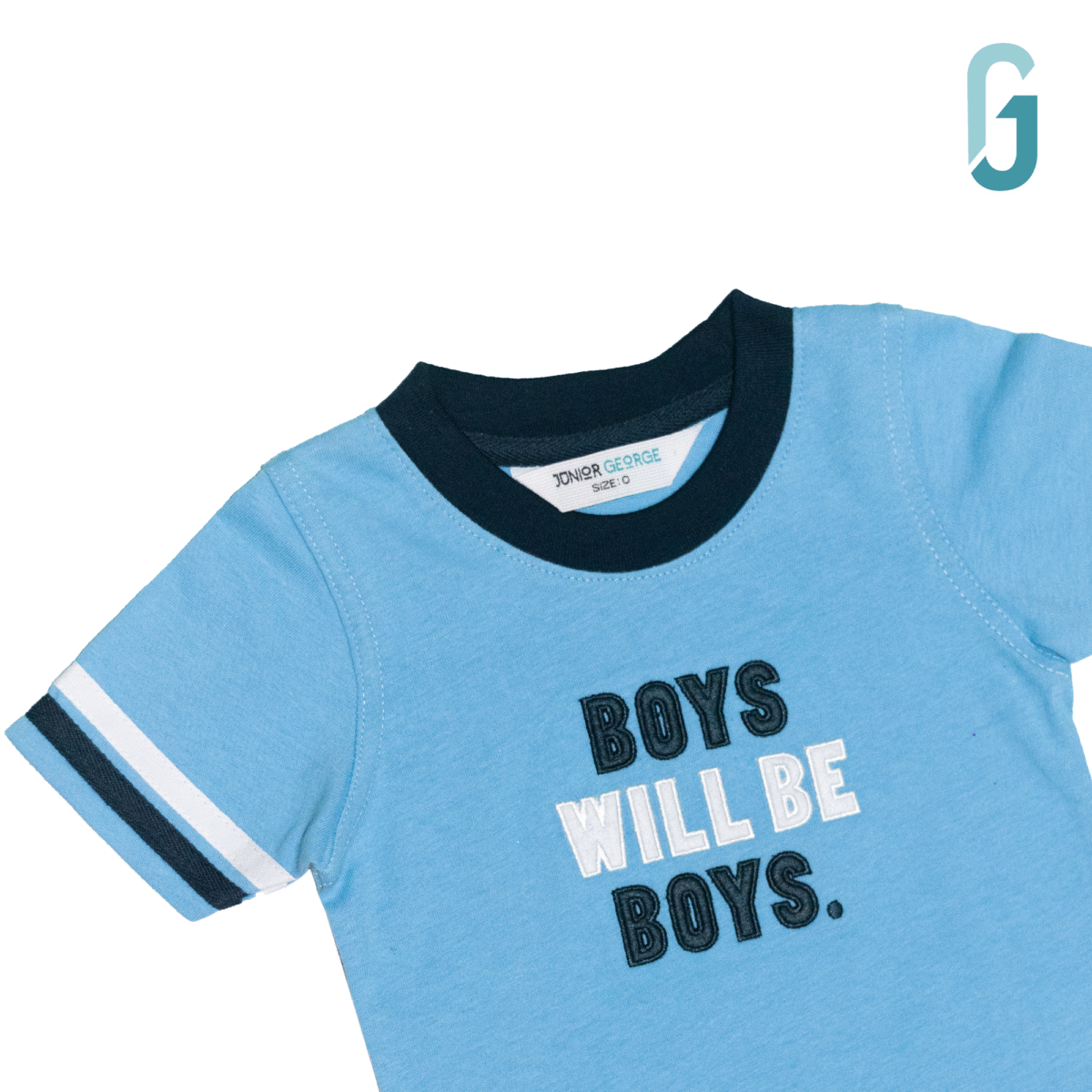Crew Neck Light Blue Boys Will Be Boys - Image 2