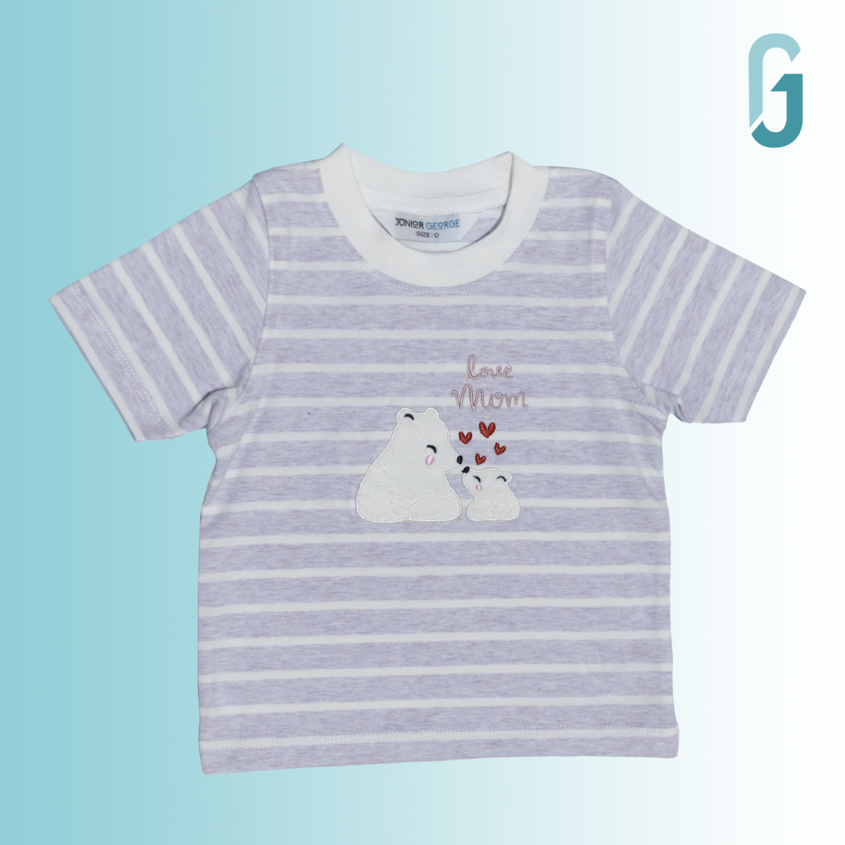 Crew Neck Stripes Love Mum - Image 1