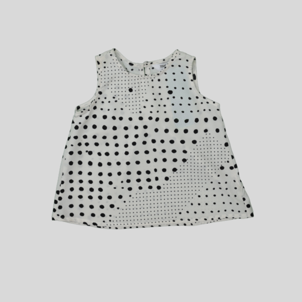 Top White Printed Black Dots