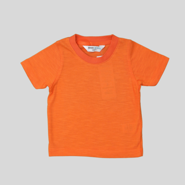 Crew Neck Orange Plain T- Shirt