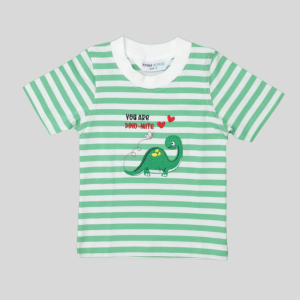 Crew Neck Stripes Green / You are Dino-Mite