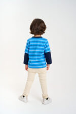 Crew Neck Stripes White/Blue/Dark Blue - Image 2