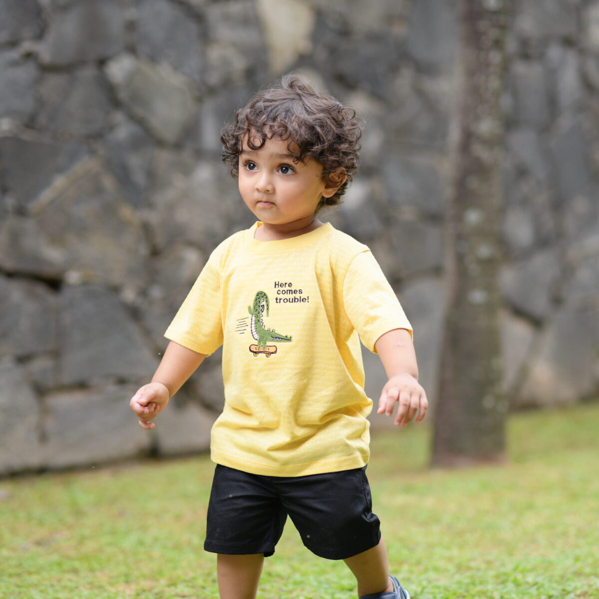 Crew Neck Yellow. Here Comes Trouble - Image 2