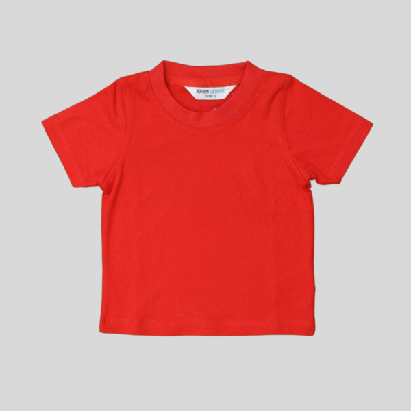 Crew Neck Red Plain Color