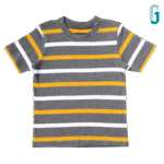 Crew Neck Stripes Grey/Orange/White - Image 2