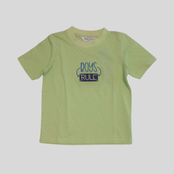 Crew Neck Boys Rules Light Green. Boys Rule