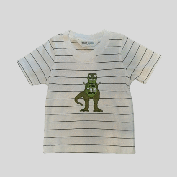 Crew Neck Stripes I Love You This Much Crocodile