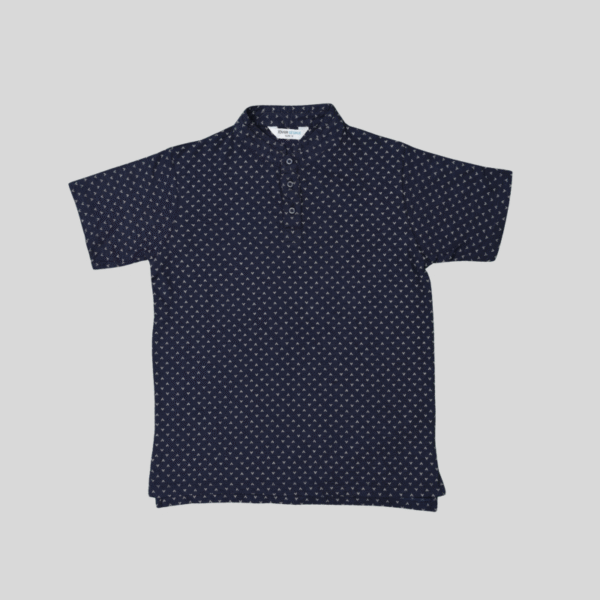 Chinese Collar T-Shirt Navy Blue
