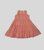 Dress Peach and Pink White Flower Printed
