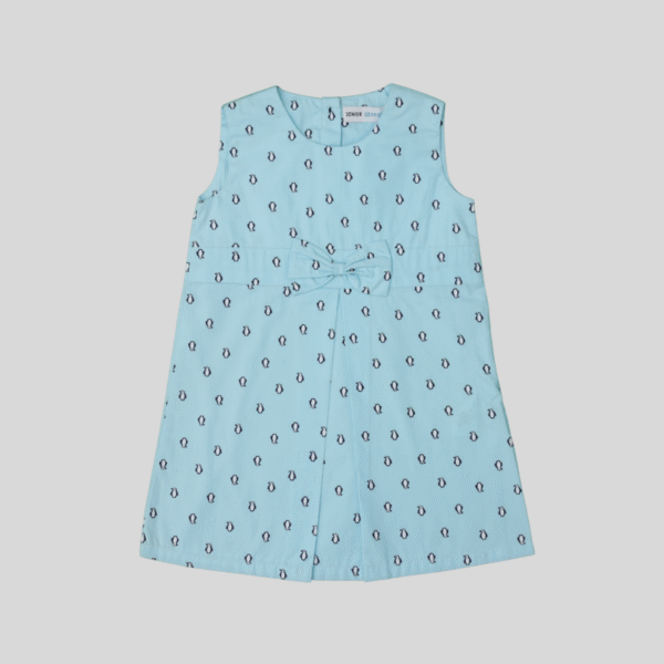 Dress Blue Penguin Printed