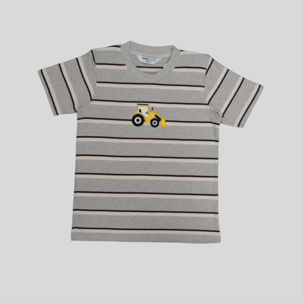 Crew Neck Strip Ash Truck Yellow