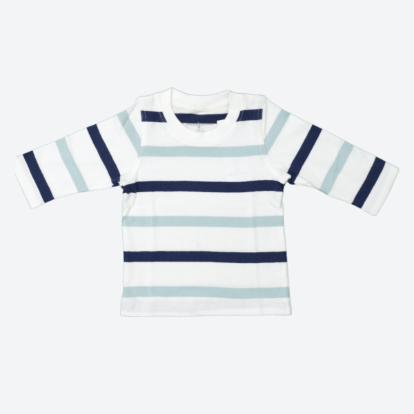 Long Sleeves Blue and White Stripes