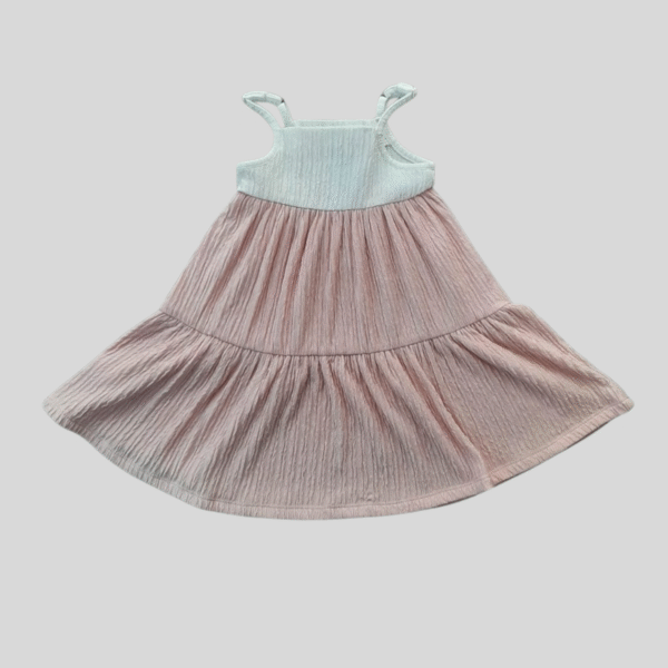 Dress white and pink strappy