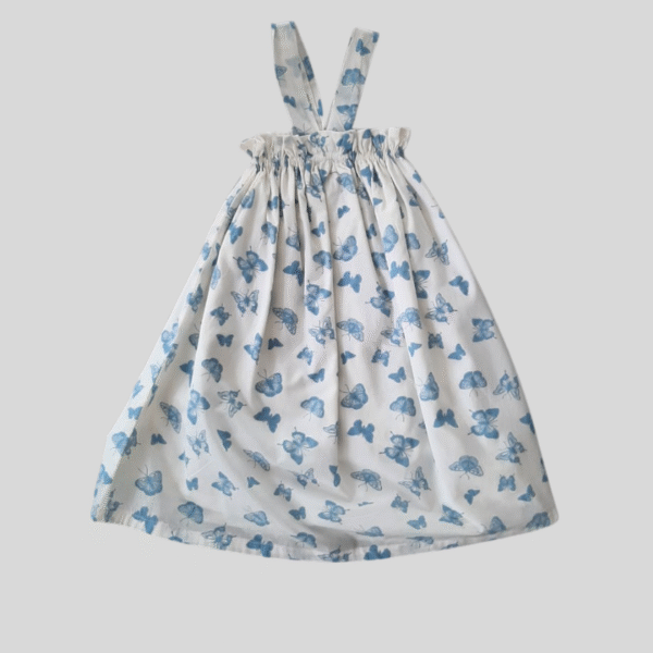 Dress Blue Butterflies Printed