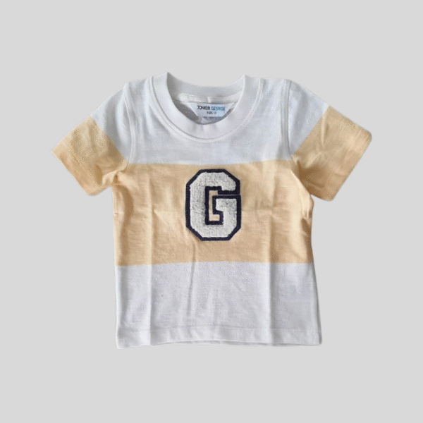 Crew Neck Stripes Off White and Mustard Yellow G